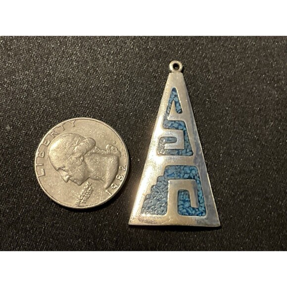 Taxco 925 Pendant Reconstituted Turquoise - Picture 3 of 5